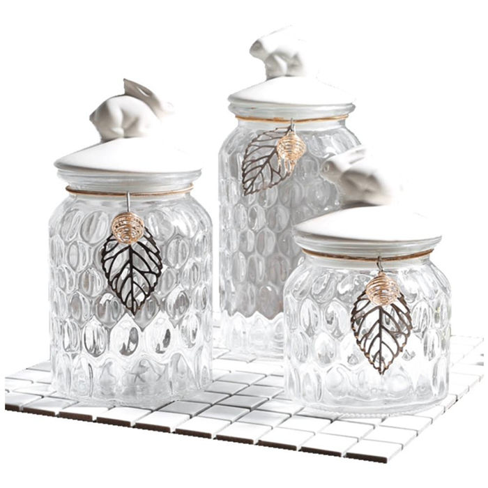Glass sugar jar